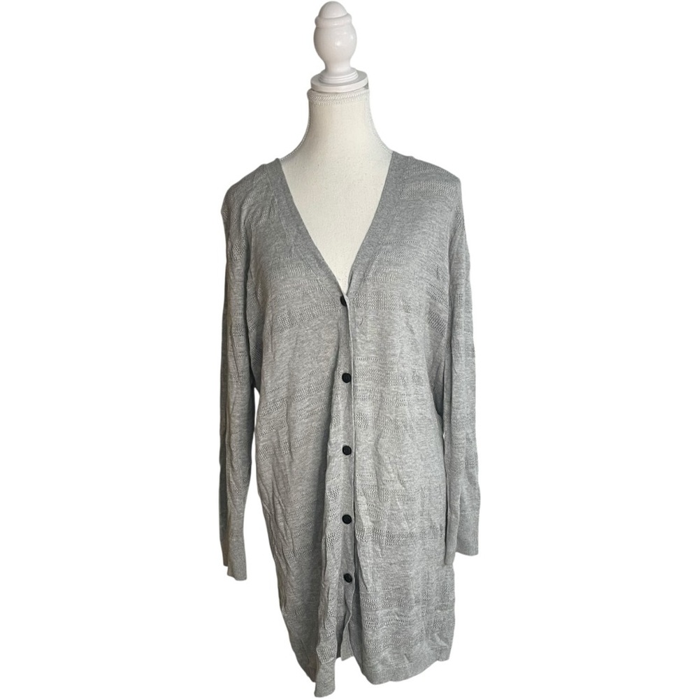Roxy Long Cardigan Duster Sweater Gray